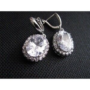 Cubic Zirconia with Crystals Bridal Wedding Earrings